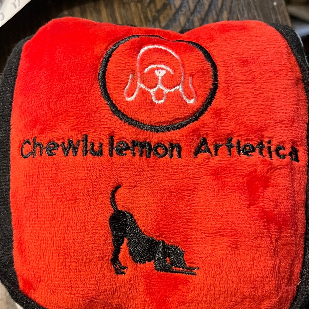NWT ChewluLemon Artletica Red/Black Plush Toy- Lulu Lemon fans who own a dog!